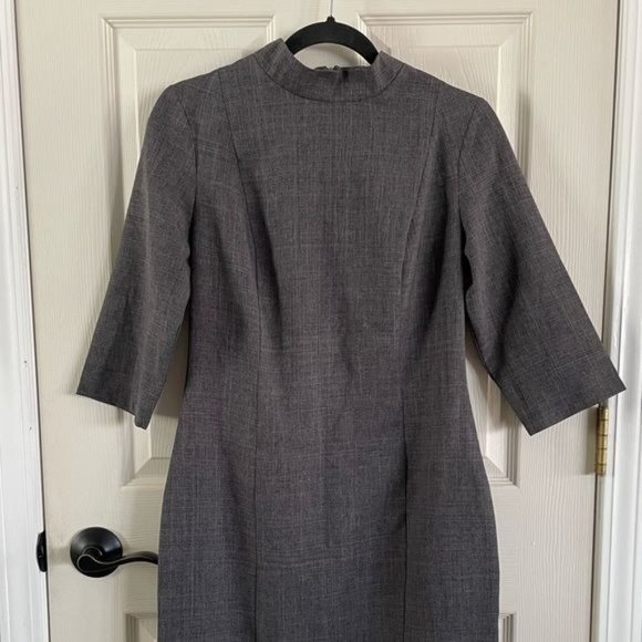Rebecca Tatti Linen Blend Gray Women’s Mid-length Dress, Sz Large - Picture 3 of 12